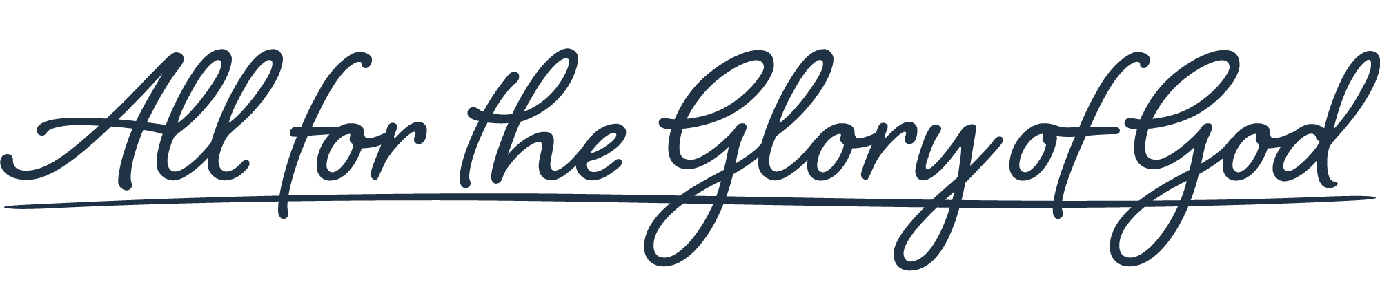 All for the Glory of God - Navy Script Navy Line